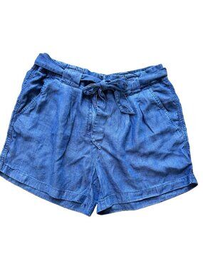 NWT Max Jeans Womens Size 12 32 Chambray Denim Shorts Blue Paper Bag With Belt